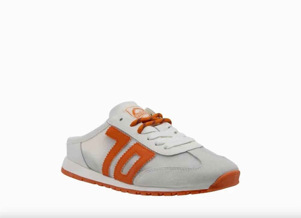 NEW BACK 70 women's venice backless sneakers in white orange